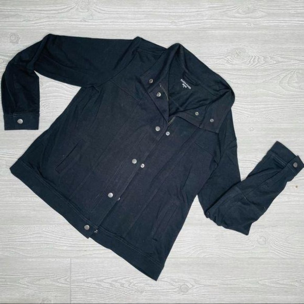 Eileen Fisher full zip and button up light activewear track jacket cotton med
